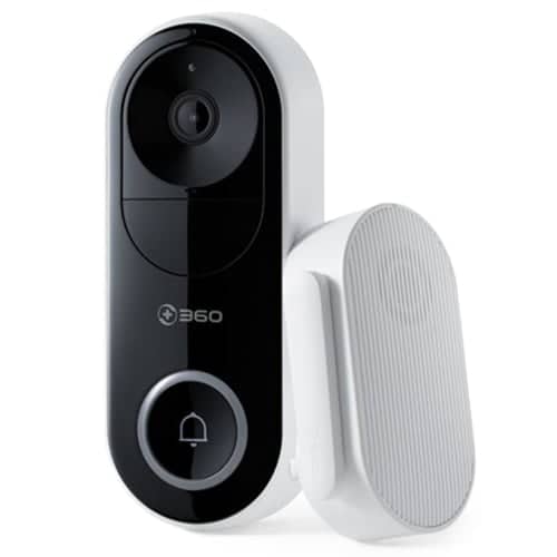 360 D819 AI Face Recognition Wi-Fi Smart Video Doorbell - Best Home Security Systems in India