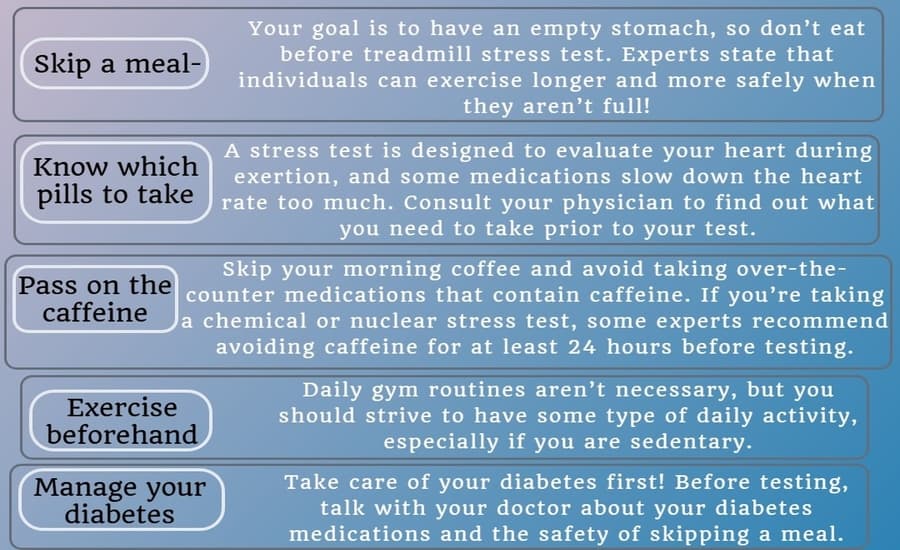 How to pass a treadmill stress test step by step infograph